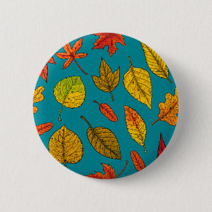 Macaron Rond 5 Cm Feuilles d'automne
