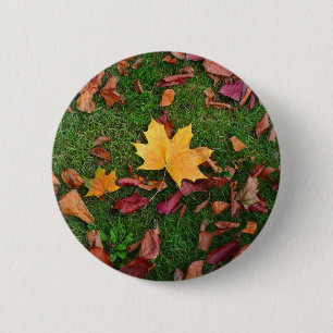 Macaron Rond 5 Cm Feuilles d'automne