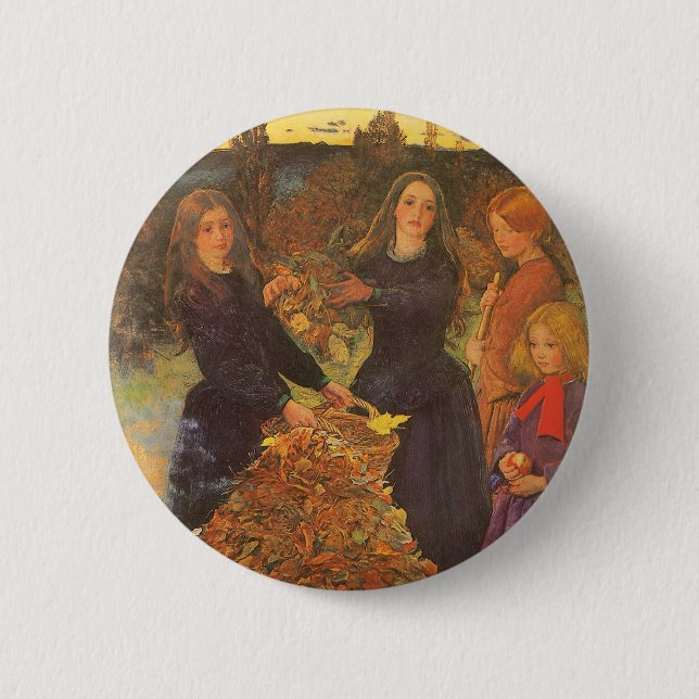 Macaron Rond 5 Cm Feuilles d'automne de Sir John Everett Millais (Devant)