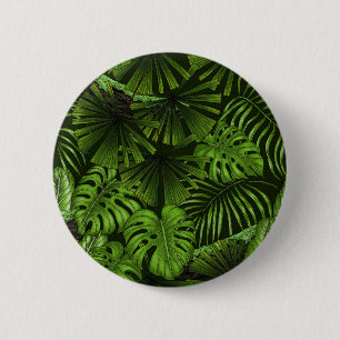 Macaron Rond 5 Cm Feuilles de la jungle