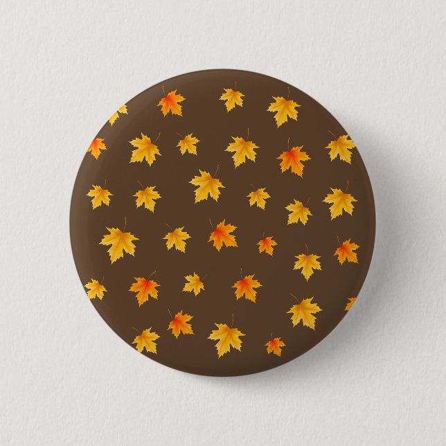 Macaron Rond 5 Cm Feuilles d'érable d'automne (Devant)