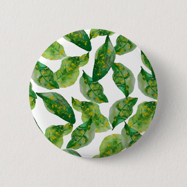 Macaron Rond 5 Cm Feuilles verts (Devant)