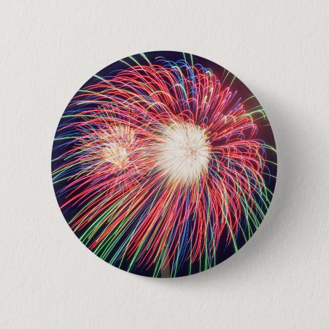 Macaron Rond 5 Cm Feux d'artifice (Devant)