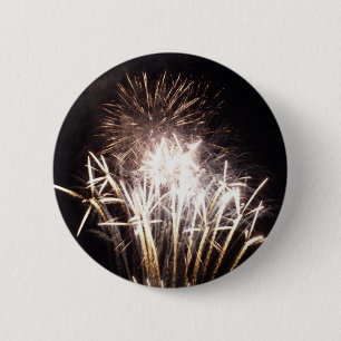 Macaron Rond 5 Cm Feux d'artifice blancs et or I Célébration patriot