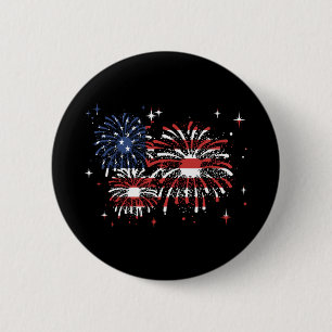 Macaron Rond 5 Cm Feux d'artifice États-Unis