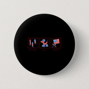 Macaron Rond 5 Cm Feux d'artifice subtils Chiens Traditions Résisten