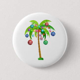 Macaron Rond 5 Cm Feux de Noël palmier hawaii plage tropicale x