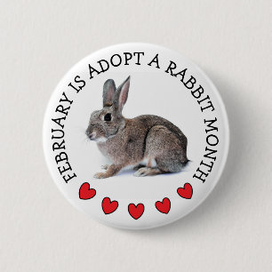Macaron Rond 5 Cm Février est le mois de l'adoption des lapins
