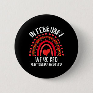 Macaron Rond 5 Cm Février Nous allons Red Heart Disease Awareness Re