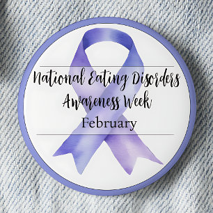 Macaron Rond 5 Cm Février Semaine nationale de sensibilisation aux t