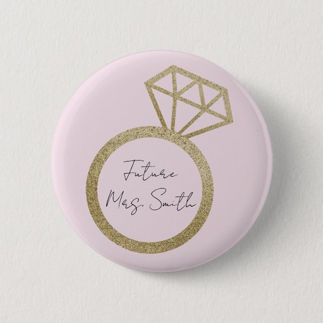 Macaron Rond 5 Cm Fiançailles Ring Future Mme Button (Devant)