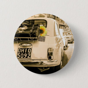 Macaron Rond 5 Cm Fiat vintage 500, Cinquecento en Italie