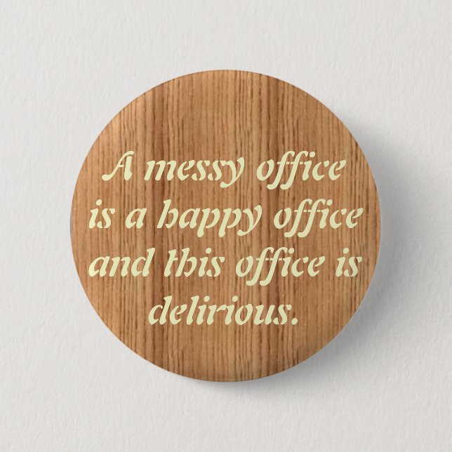 Macaron Rond 5 Cm fibre de bois, officeis malpropres d'A un happ… - (Devant)