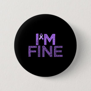 Macaron Rond 5 Cm Fibromyalgie fine guerrier Fibro Sensibilisation V