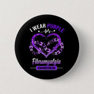 Macaron Rond 5 Cm Fibromyalgie Je Porte Le Papillon Violet Hea