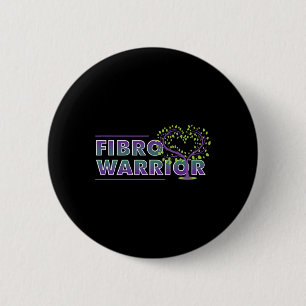 Macaron Rond 5 Cm Fibromyalgie Sensibilisation Fibro Guerrier Coeur