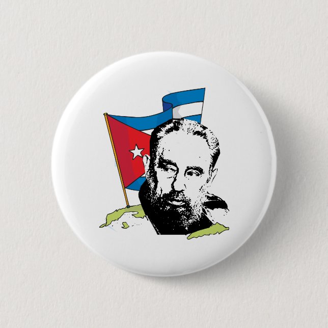 Macaron Rond 5 Cm Fidel Castro (Devant)