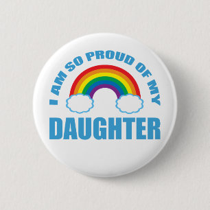 Macaron Rond 5 Cm Fier de ma fille Gay pride Arc-en-ciel Parent