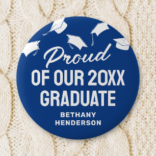 Macaron Rond 5 Cm Fier de notre Bleu Graduate 2025