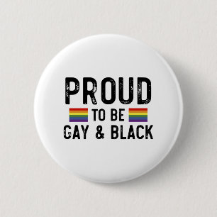 Macaron Rond 5 Cm Fier D'Être Gay Et Noir