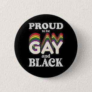 Macaron Rond 5 Cm Fier d'être gay et noir Fierté LGBT