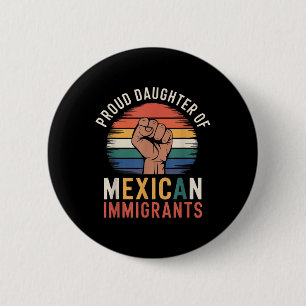 Macaron Rond 5 Cm Fier Fille Des Immigrants Mexicains _1