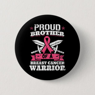 Macaron Rond 5 Cm Fier Frère Du Cancer Du Sein Guerrier Pink