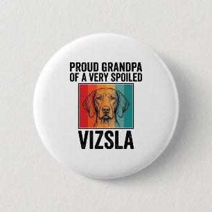 Macaron Rond 5 Cm Fier grand-père Vizsla conception vintage amateur