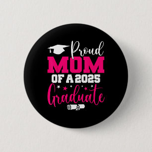 Macaron Rond 5 Cm Fier Maman D'Un Diplômé 2025 Cl Graduation Senior