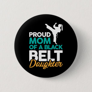 Macaron Rond 5 Cm Fier Maman D'Une Fille De Ceinture Noire 14