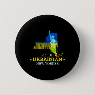 Macaron Rond 5 Cm Fier New-Yorkais ukrainien - Carte de New York et