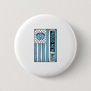 Macaron Rond 5 Cm Fier Nouveau Papa Pieds de Bébé Drapeau Vector Des