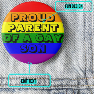 Macaron Rond 5 Cm Fier parent d'un fils gay