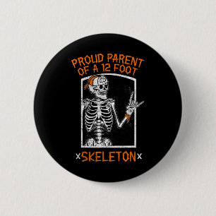 Macaron Rond 5 Cm Fier Parent D'Un Squelette De 12 Pieds - Halloween