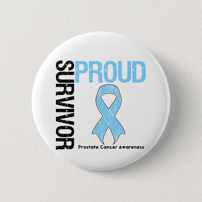 Macaron Rond 5 Cm Fier Survivant - Cancer de la prostate (Devant)