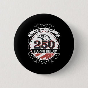Macaron Rond 5 Cm Fière Amérique 250e anniversaire Grunge Usa Juille