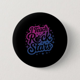 Macaron Rond 5 Cm Fière d'enseigner aux Rock Stars Teacher Bynd Camp