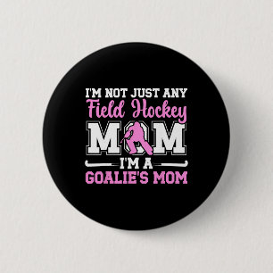 Macaron Rond 5 Cm Fière gardienne de but de hockey sur gazon Maman d