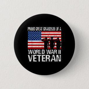 Macaron Rond 5 Cm Fière Grand-Fils D'Un Ww Ii Vétérinaire Mat De Fam