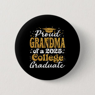 Macaron Rond 5 Cm Fière grand-mère du diplômé de 2025 Chemise univer