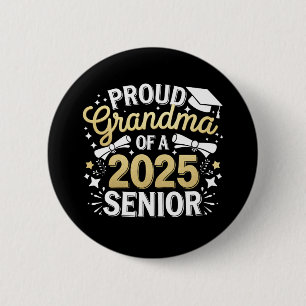 Macaron Rond 5 Cm Fière grand-mère d'un diplômé de 2025 remise des d