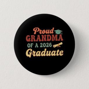 Macaron Rond 5 Cm Fière grand-mère d'un étudiant diplômé de la promo