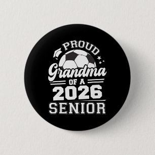 Macaron Rond 5 Cm Fière grand-mère d'un senior de soccer Ll 2026 à l