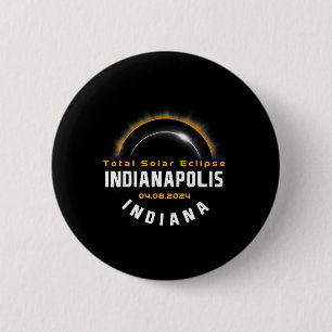 Macaron Rond 5 Cm Fière Indianapolis Indiana Total Solar Eclipse 202