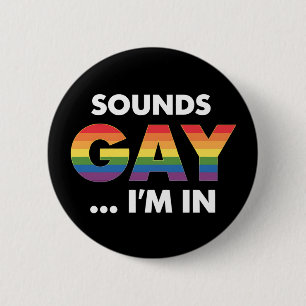 Macaron Rond 5 Cm Fièrement arc-en-ciel LGBTQ Fierté