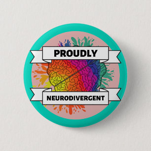 Macaron Rond 5 Cm Fièrement Neurodivergent