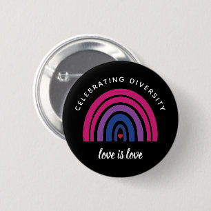 Macaron Rond 5 Cm Fierté Bisexuelle Célébrer la diversité L'amour es