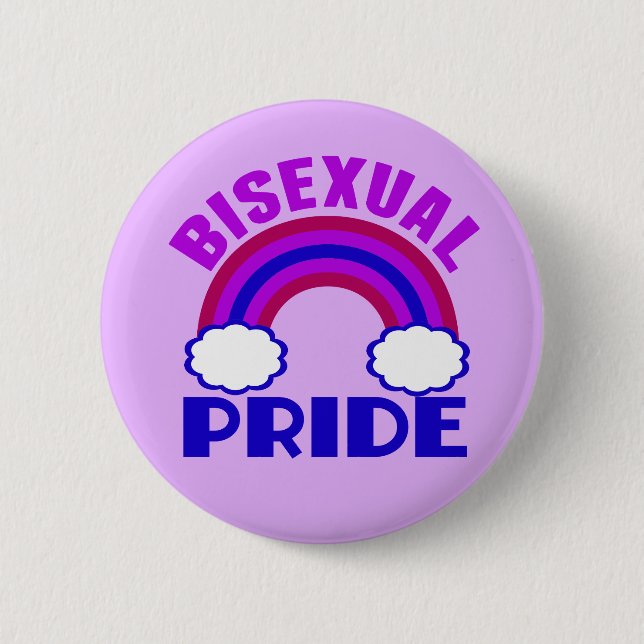 Macaron Rond 5 Cm Fierté bisexuelle violet arc-en-ciel (Devant)