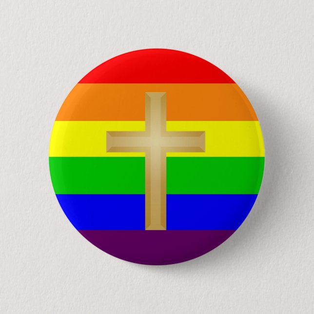Macaron Rond 5 Cm Fierté de chrétien de GLBT (Devant)