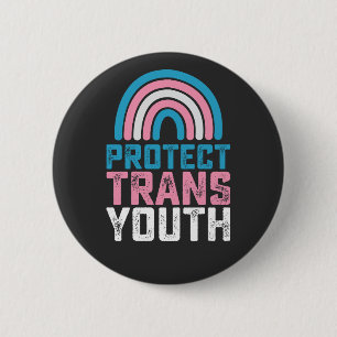 Macaron Rond 5 Cm Fierté LGBT Protéger les jeunes transgenres trans